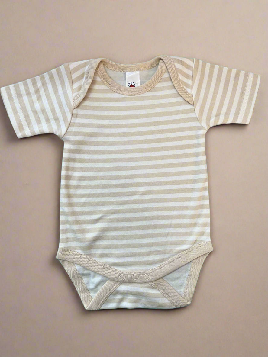 Beige and White Striped Stylish Onesie