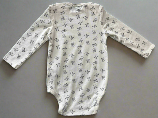 Cute Bear Print White Onesie