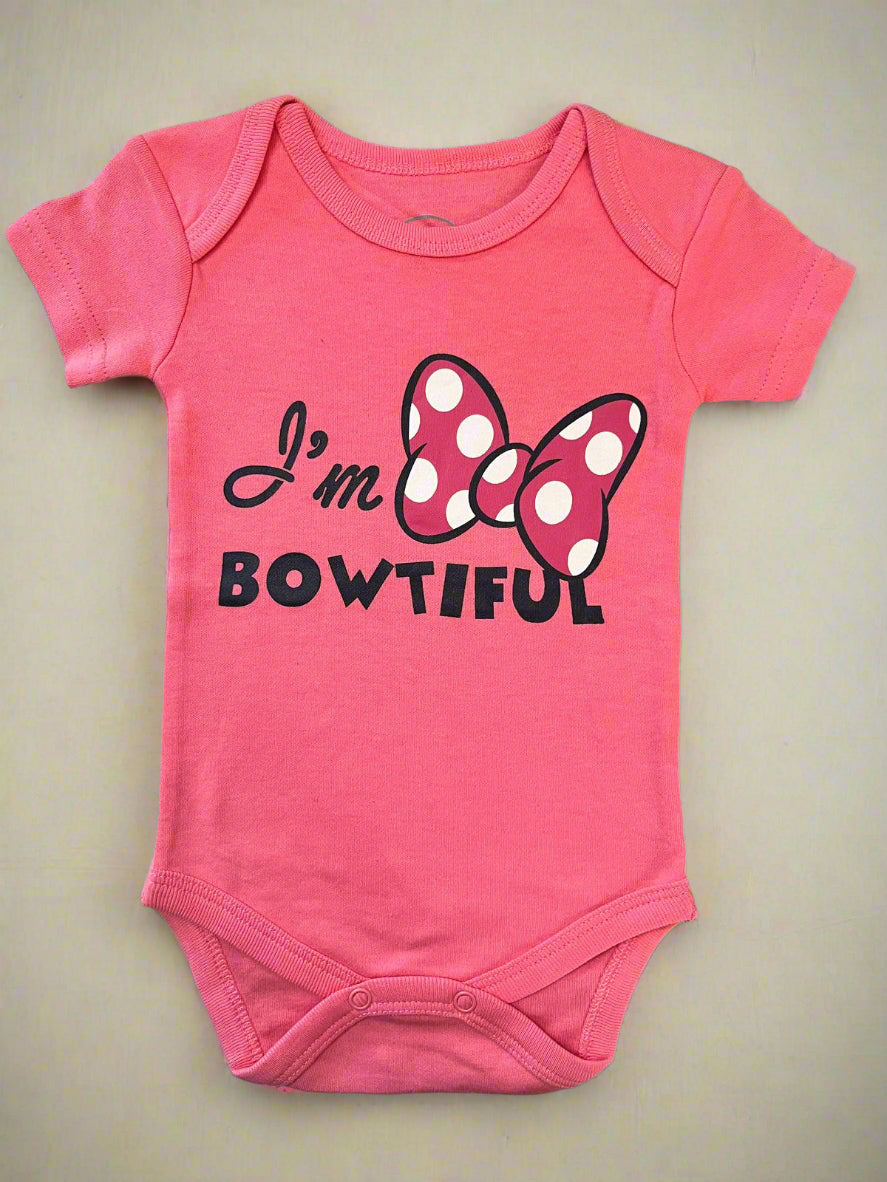 Cute Pink Printed Disney Onesie for Girls