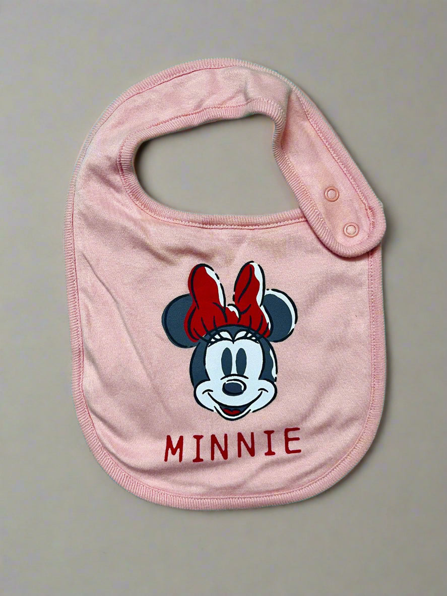 Disney Cute Pink Minnie Mouse Bib soft bib for babies