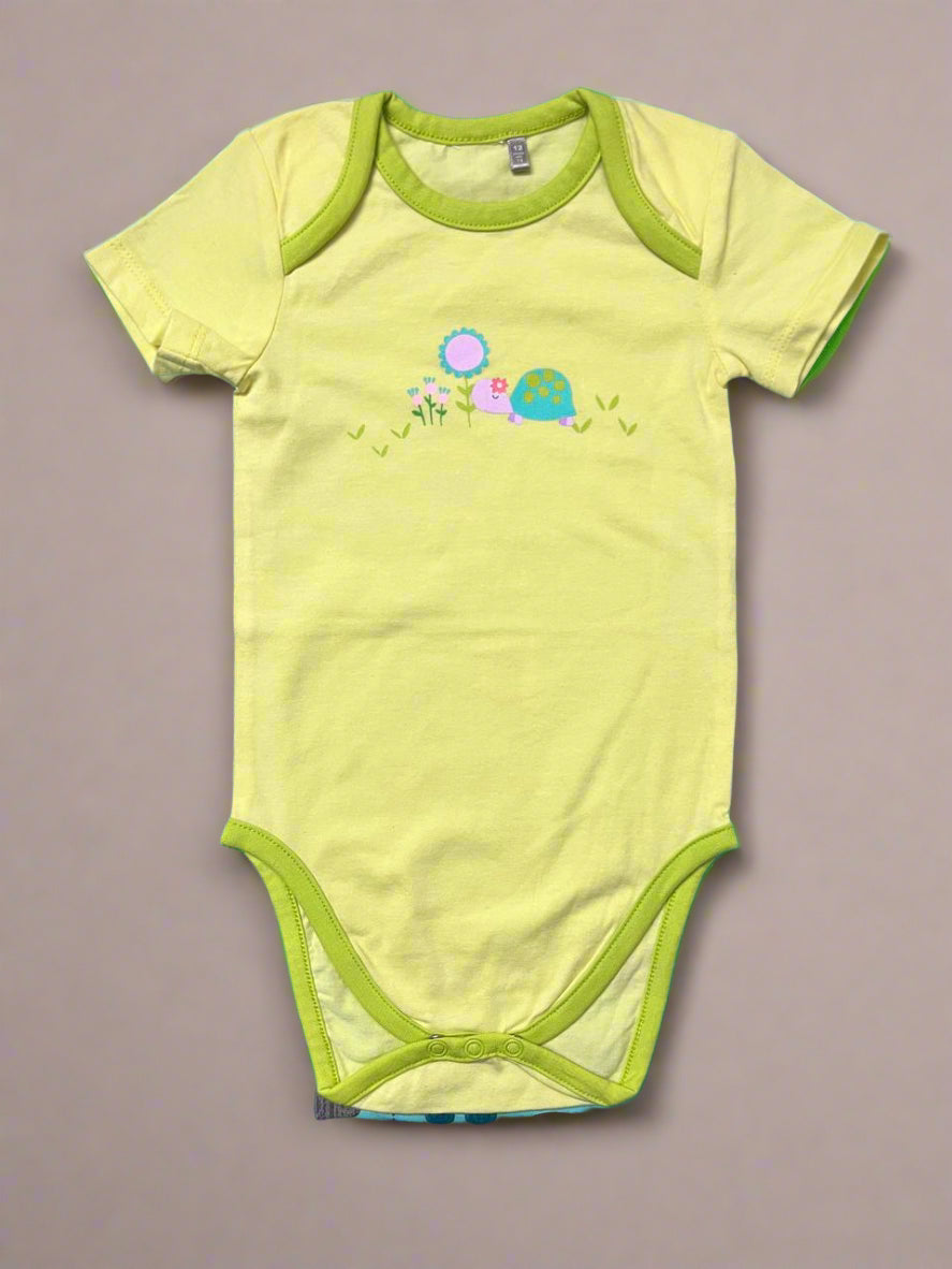 Lime Green Turtle Print Onesie