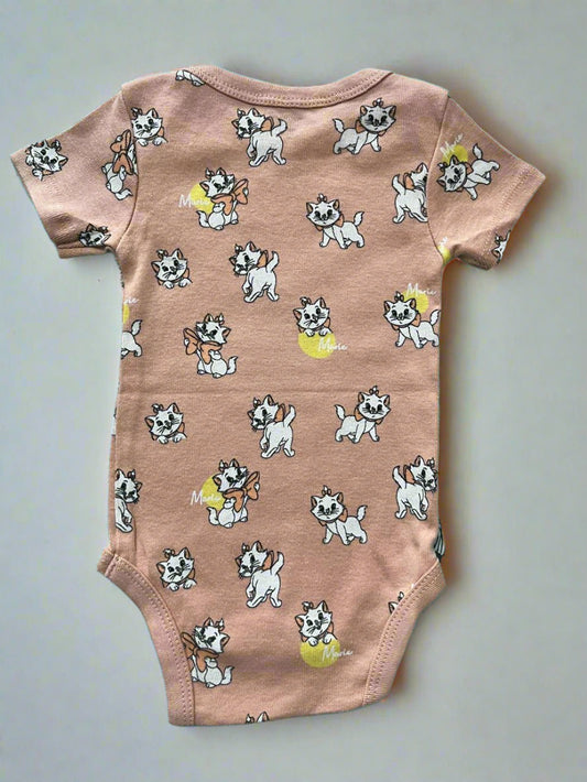 peach cat print comfortable bodysuit