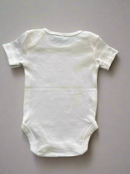 Pure White Single Dino Print Onesie