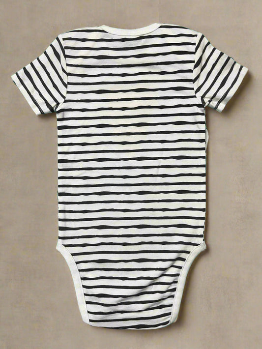 Striped Casual Print Onesie