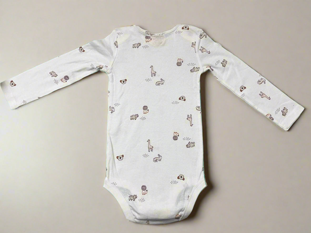 White Cute Animal Print Premium Cotton Onesie organic cotton