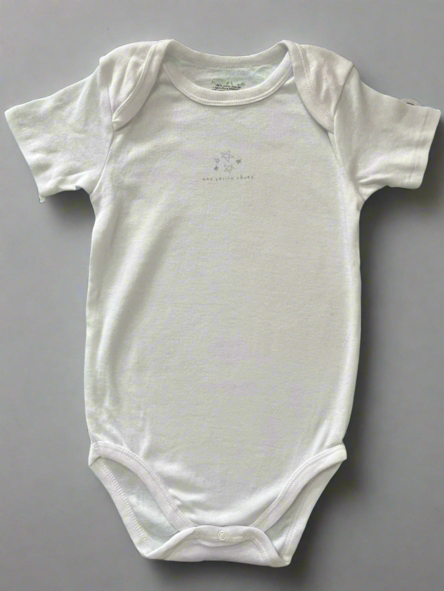 White Organic Cotton Tiny Star Print Onesie soft and comfortable onesie