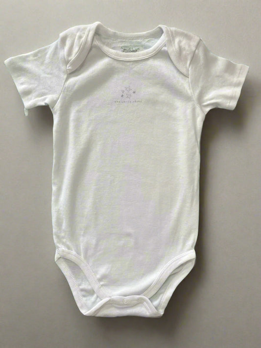 White Organic Cotton Tiny Star Print Onesie cotton onesie