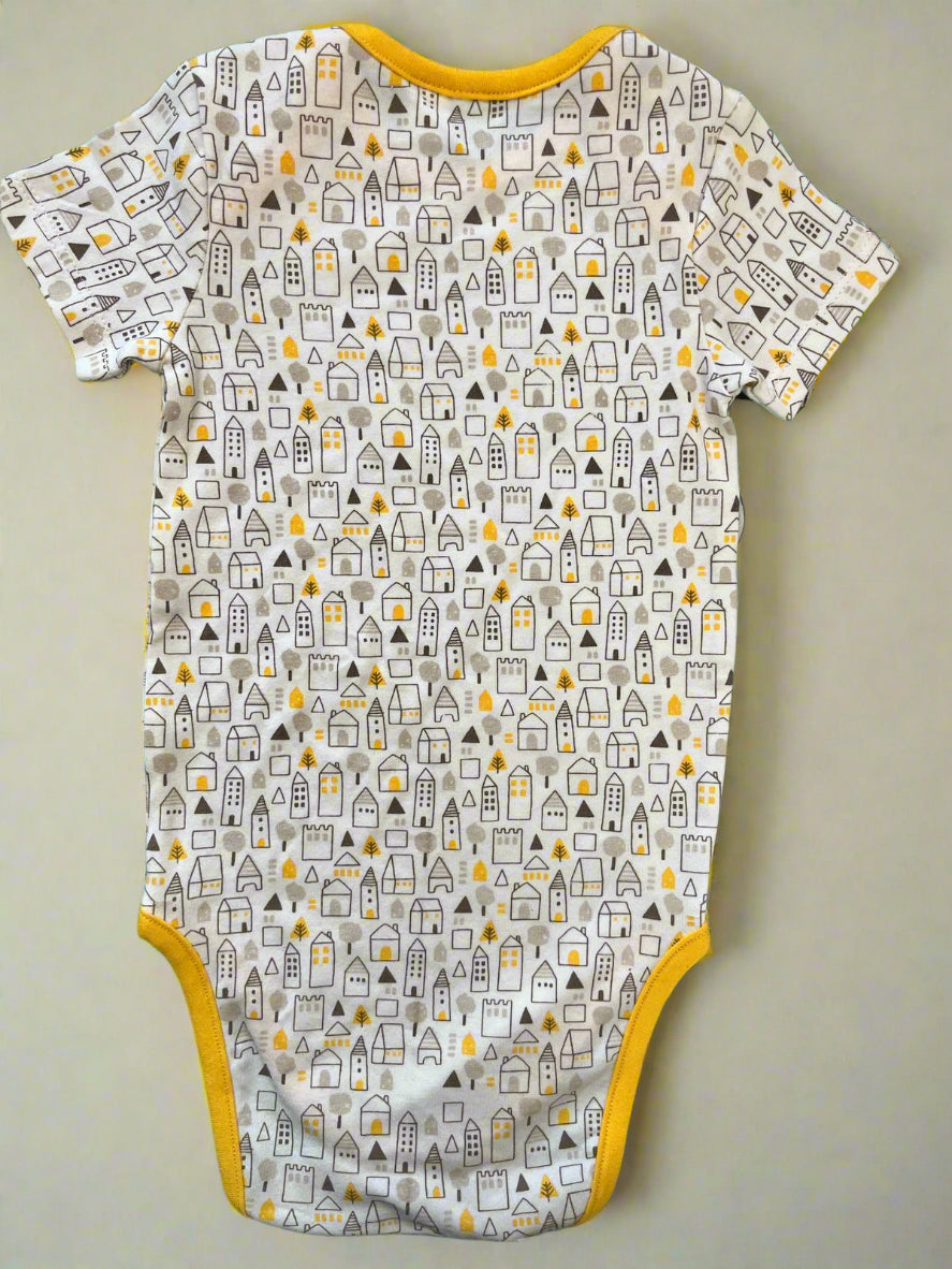 Yellow Urban Print Comfy Onesie