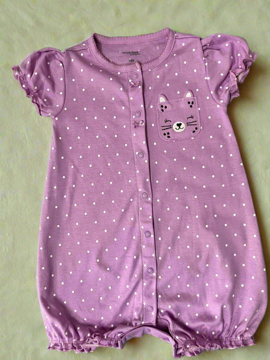 carters violet baby romper for girls