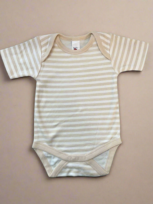 Beige and White Striped Stylish Onesie 