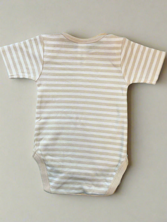 Beige and White Striped Comfortable Onesie 