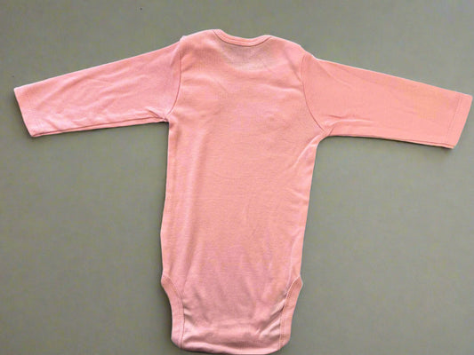 Bunny Flap Baby Pink Onesie 