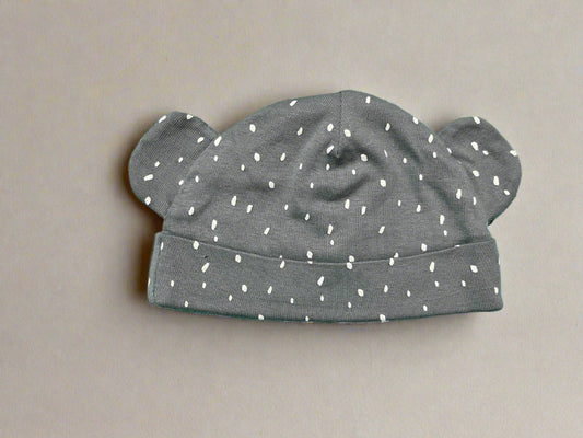 Cute Grey Printed Beanie Cap