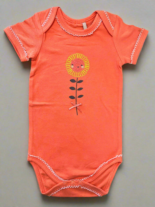 Cute Orange Floral Onesie soft and comfortable