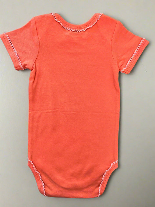 Cute Orange Floral Onesie half sleeve soft and comfortable