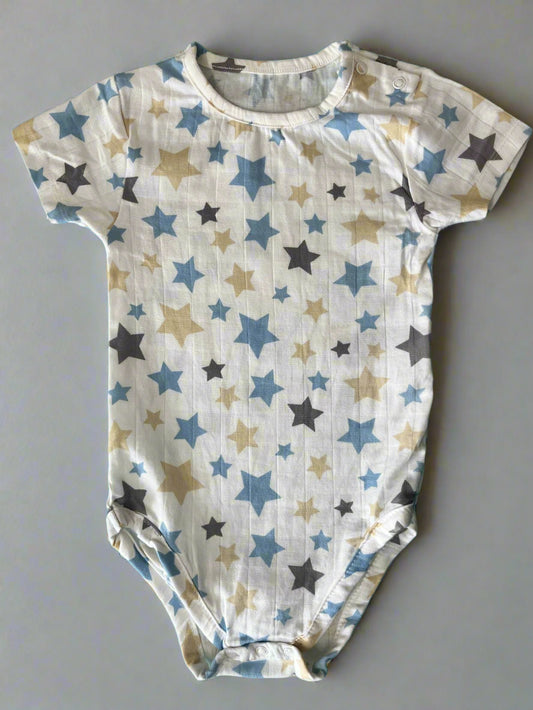 Cute Supersoft Star Splashed  muslin Onesie