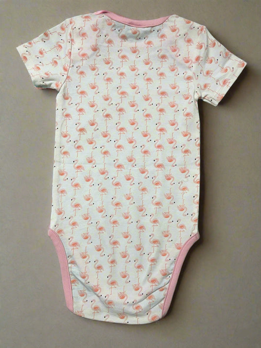 Cute White Flamingo Print Onesie