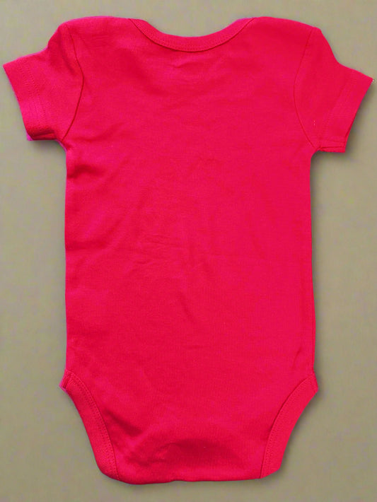 Dark Pink Minnie Mouse Print Onesie 