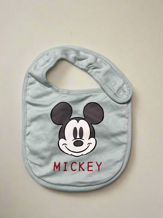 Disney Bluish Grey Mickey Mouse Bib soft bibs for babies