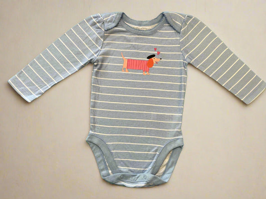 English Blue Dog and Hearts Print Onesie 