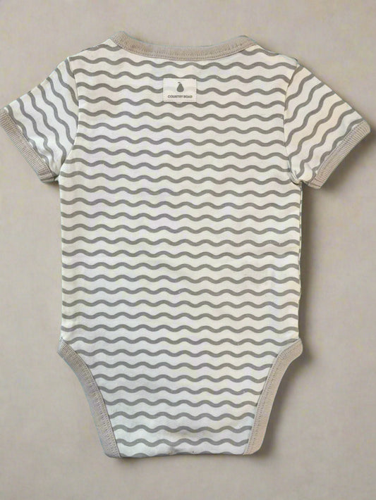 Grey and White Striped Onesie 