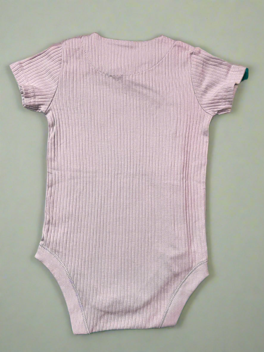 Lavendar Solid Textured Onesie soft bodysuit for girls