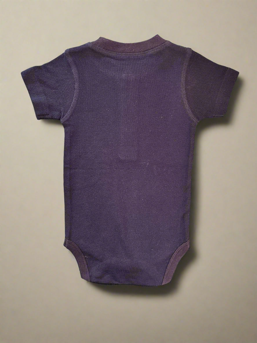 Navy Blue Solid Textured Onesie