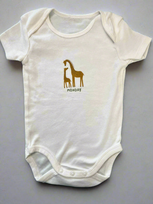 Premium White Giraffe Print Onesie for babies
