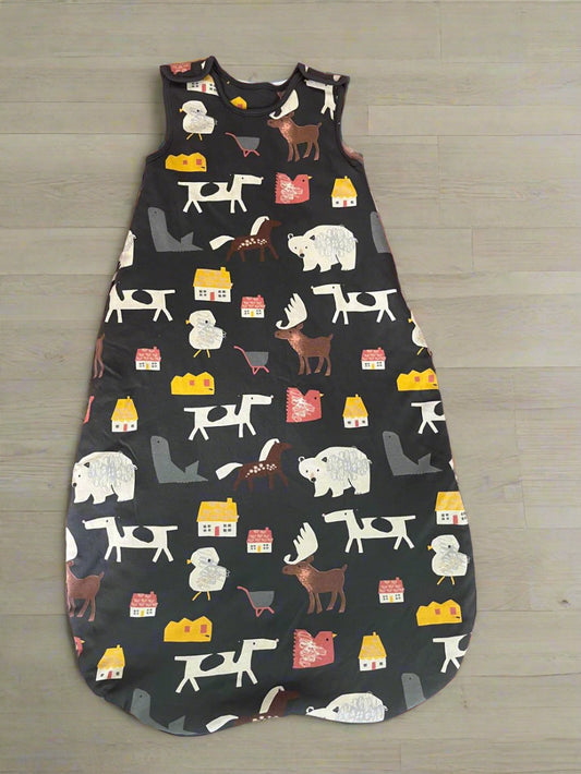 Premium Soft & Cozy Sleeping Bag - Forest Design (Dark Grey)