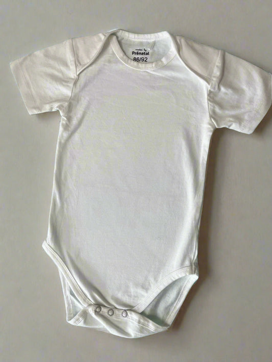 Solid White Half Sleeve Cotton Onesie