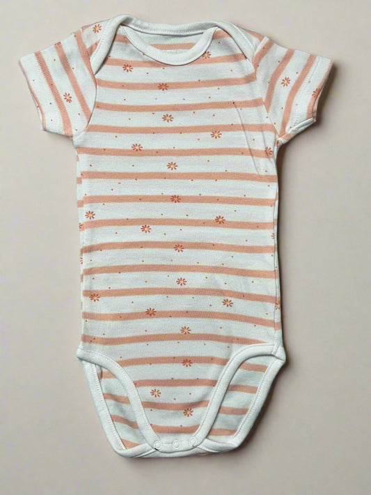 Striped Floral Print Onesie for girls