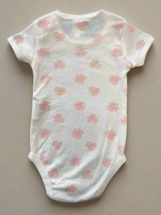 White Soft Cotton Minnie Print  onesie