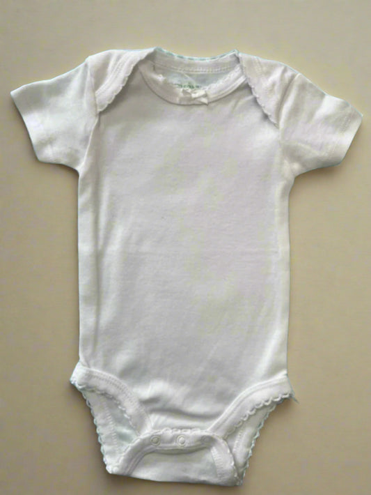 White Organic Cotton Solid Half Sleeve Onesie