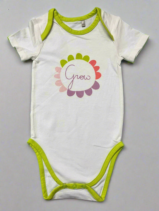 White and Green Casual Onesie 