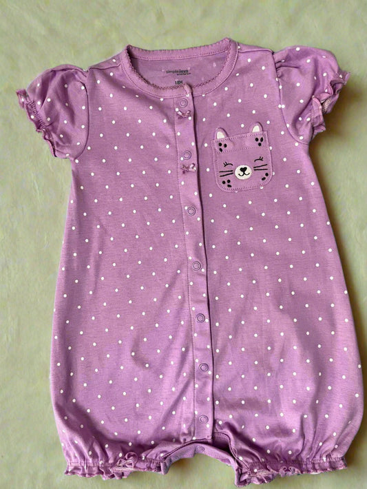 carters violet baby romper for girls